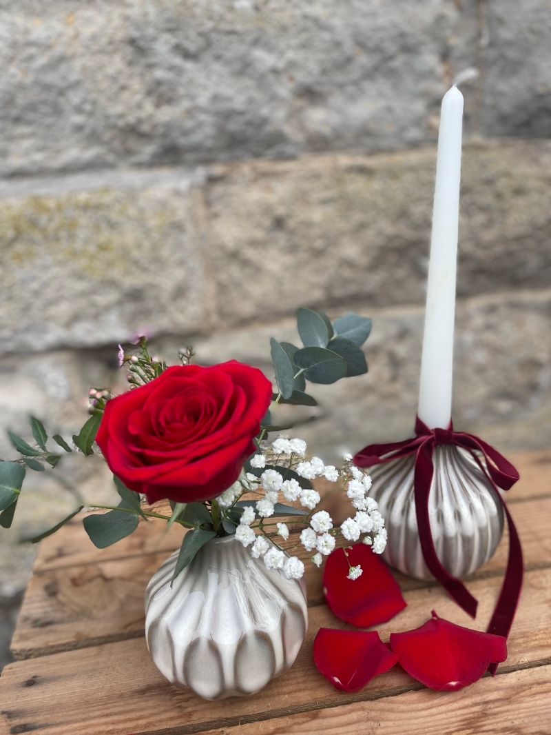 Rose or Candle in Vase