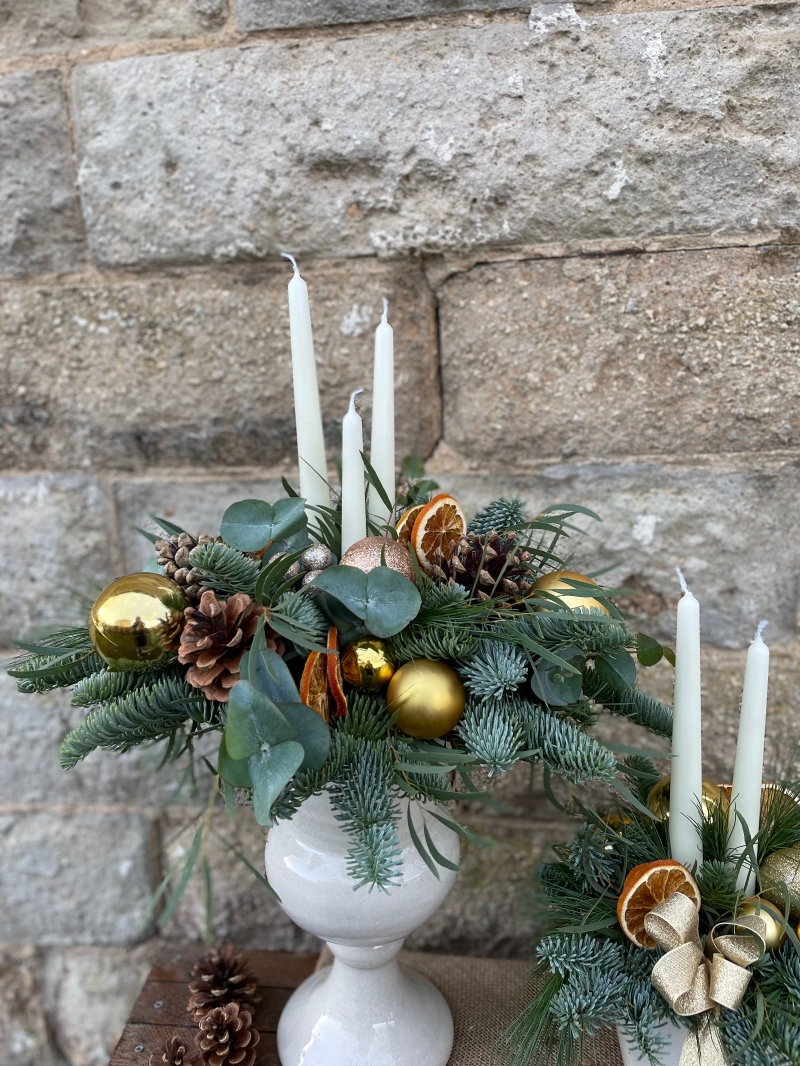 Christmas Pedestal Arrangement