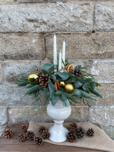 Christmas Pedestal Arrangement