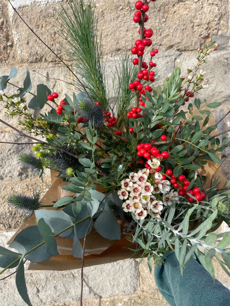 Rustic Hedgerow Christmas Bouquet