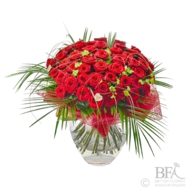 Valentine's Day 24, 50, 100 Red Rose Bouquet