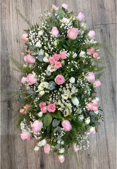 Country pinks coffin top